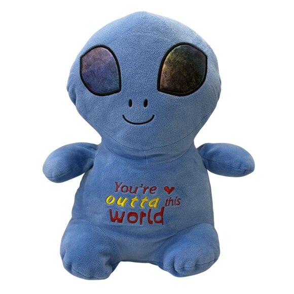 Alien Plush Toy Hug&Luv 15" Blue Youre Outta This World Soft Polyester All Ages - Picture 1 of 7